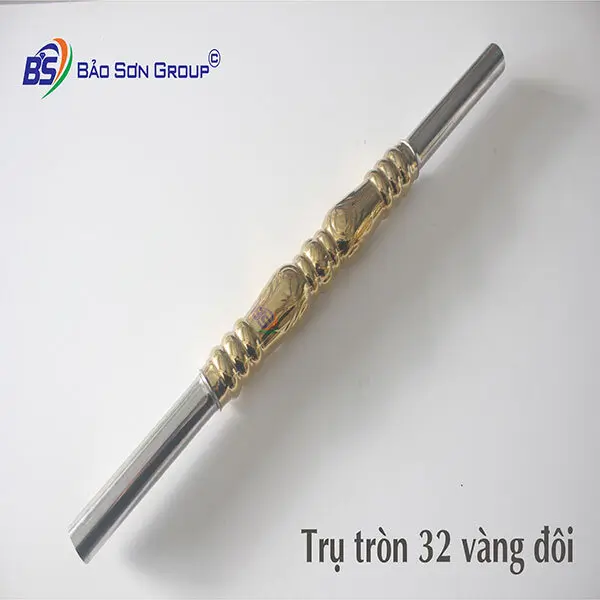 Trụ Inox Tròn 32 Vàng Đôi - Phụ Kiện Inox Màu Bảo Sơn